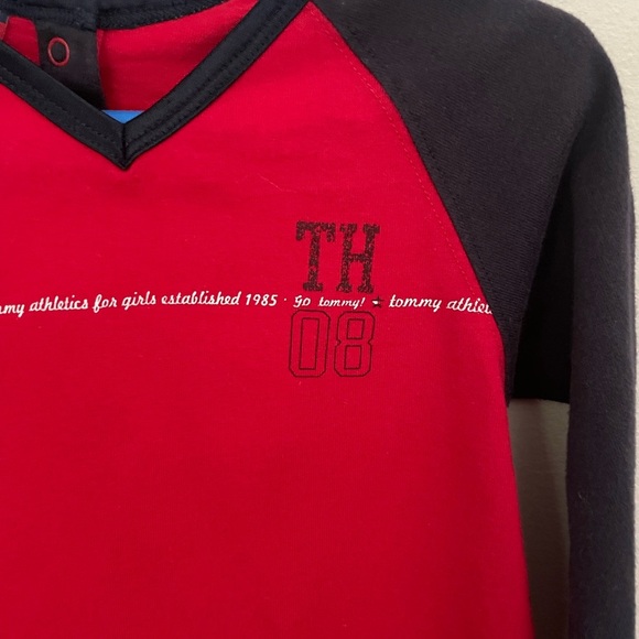 Tommy Hilfiger Red and Navy Long Sleeve Dress Size 3T - Picture 2 of 4